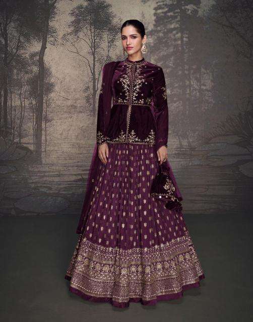 Sayuri Glam Velvet Top Designer Lehenga Choli Surat textile market