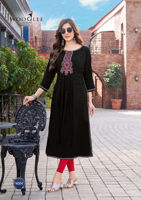 Wooglee Ananta Black Wholesale kurti catalogs