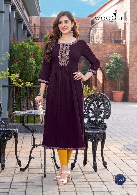 Wooglee Ananta Black Wholesale kurti catalogs