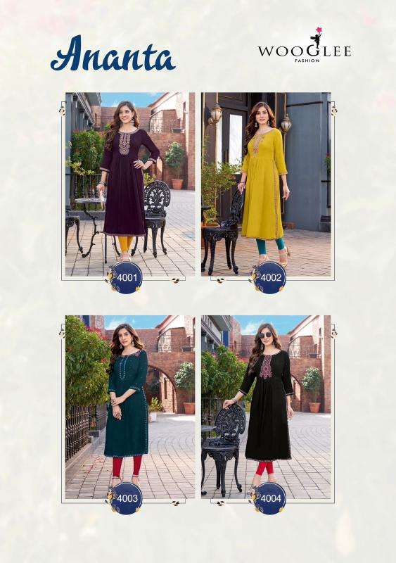 Wooglee Ananta Black Wholesale kurti catalogs