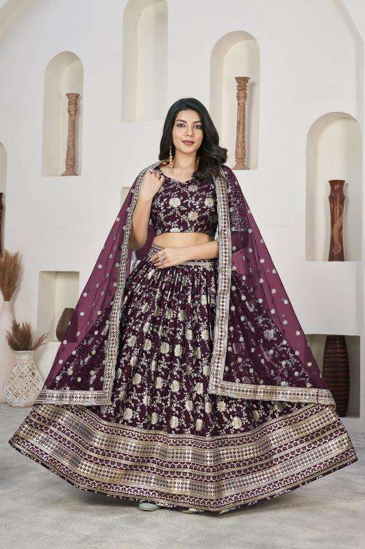 AALISHA VOL – 1 WINE 1019 Wholesale Lehenga Choli distributors