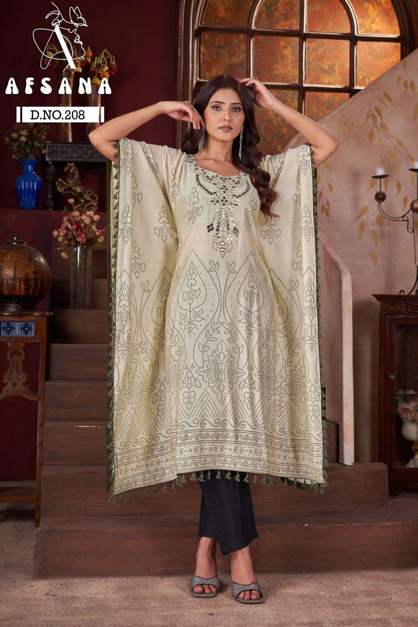 Afsana Kaftan D no. 208 Kurti exporters in Delhi