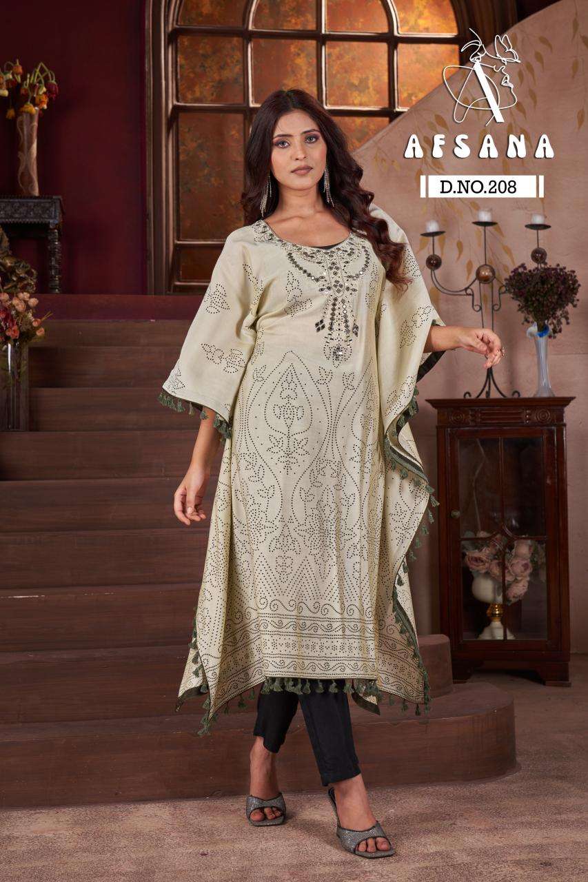 Afsana Kaftan D no. 208 Kurti exporters in Delhi