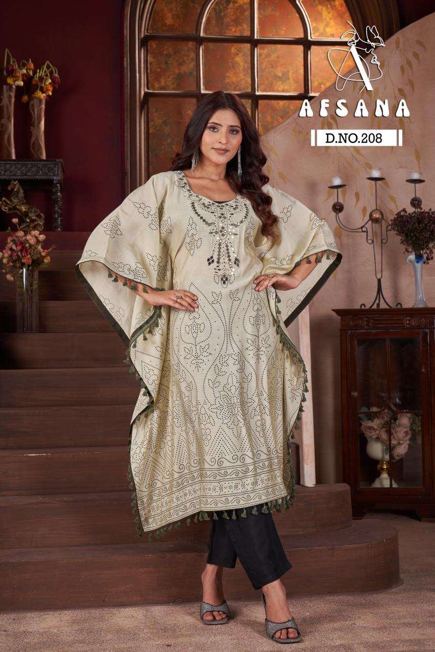 Afsana Kaftan D no. 208 Kurti exporters in Delhi