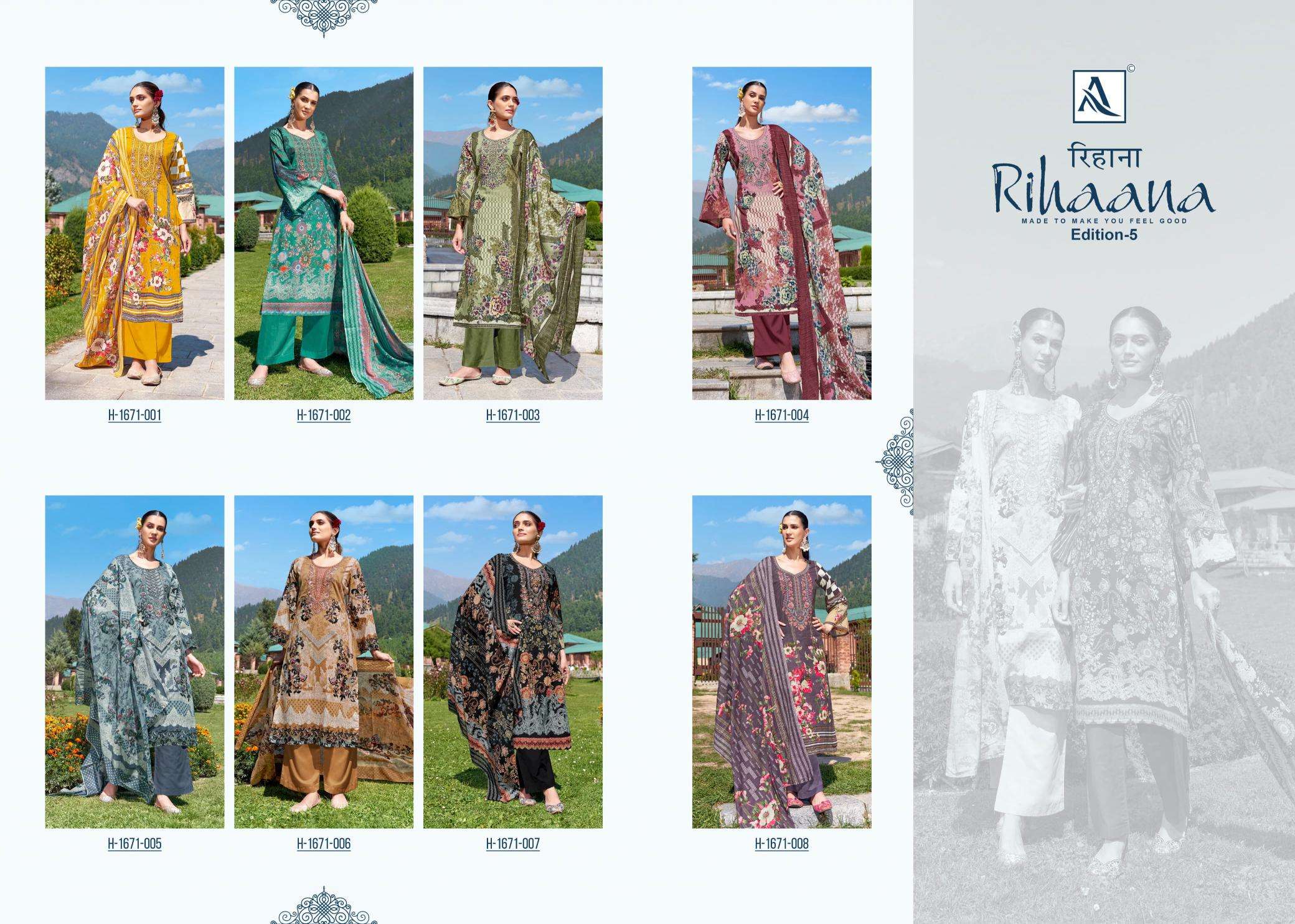 Alok Rihaana Vol 5 Designer dress materials supplier in India