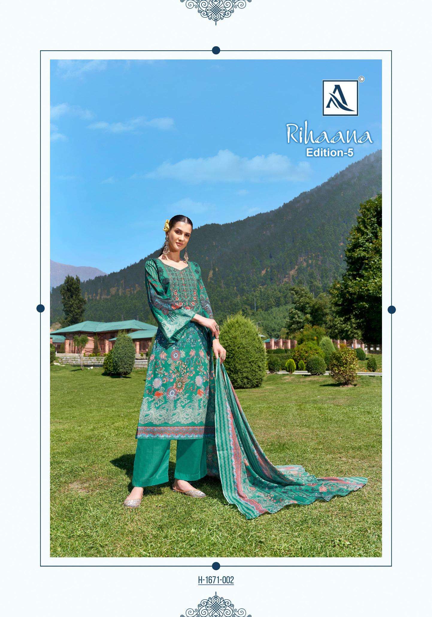 Alok Rihaana Vol 5 Designer dress materials supplier in India