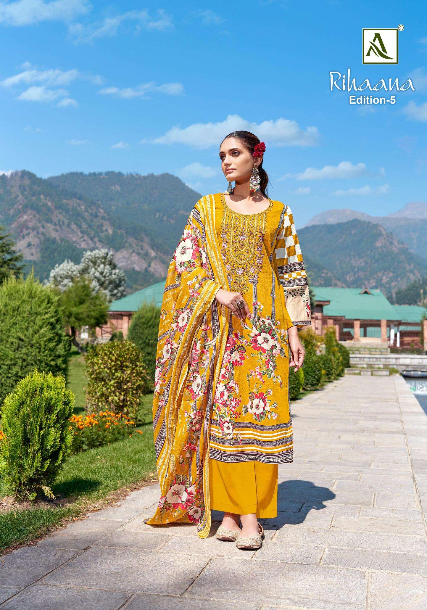 Alok Rihaana Vol 5 Designer dress materials supplier in India