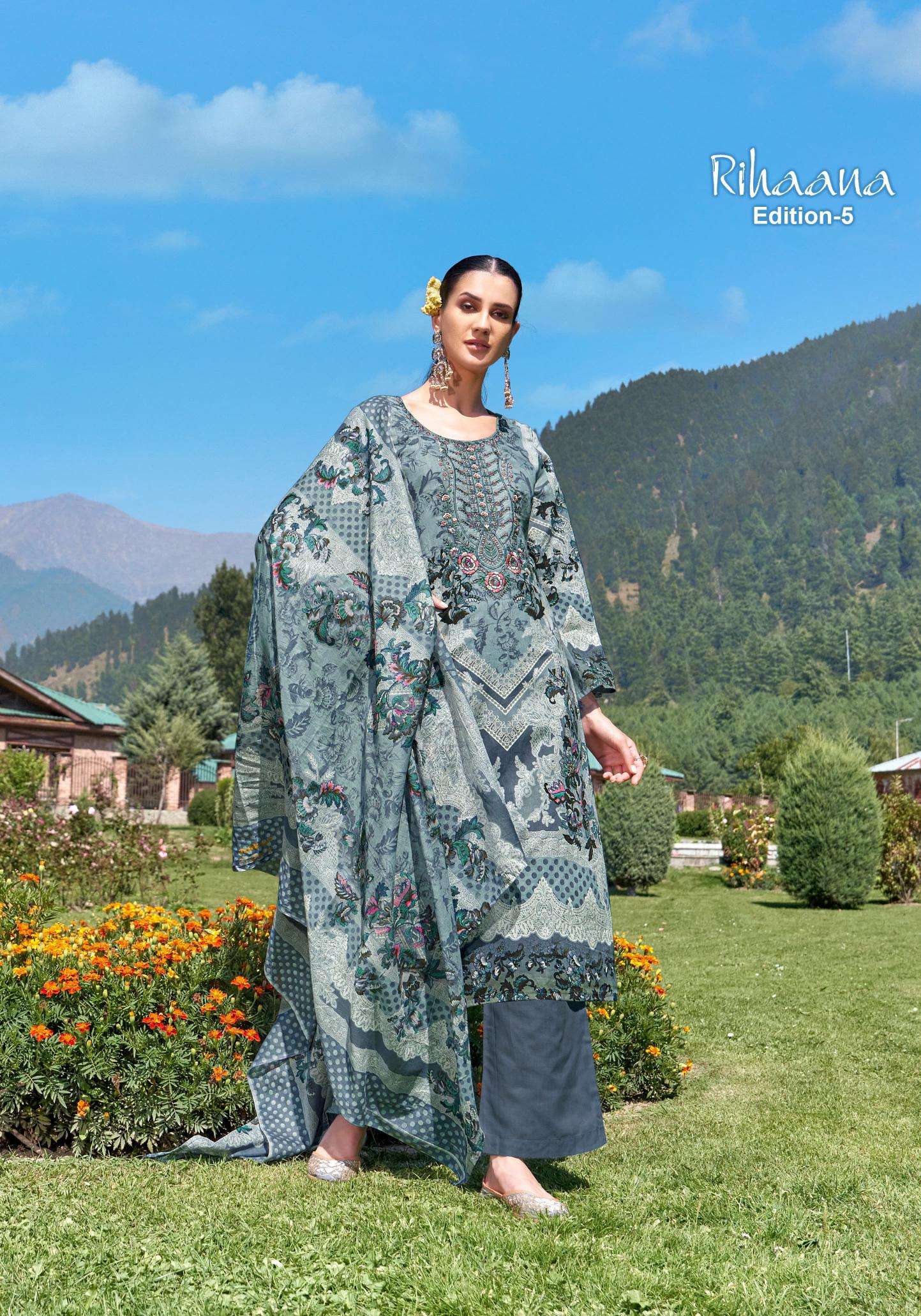 Alok Rihaana Vol 5 Designer dress materials supplier in India