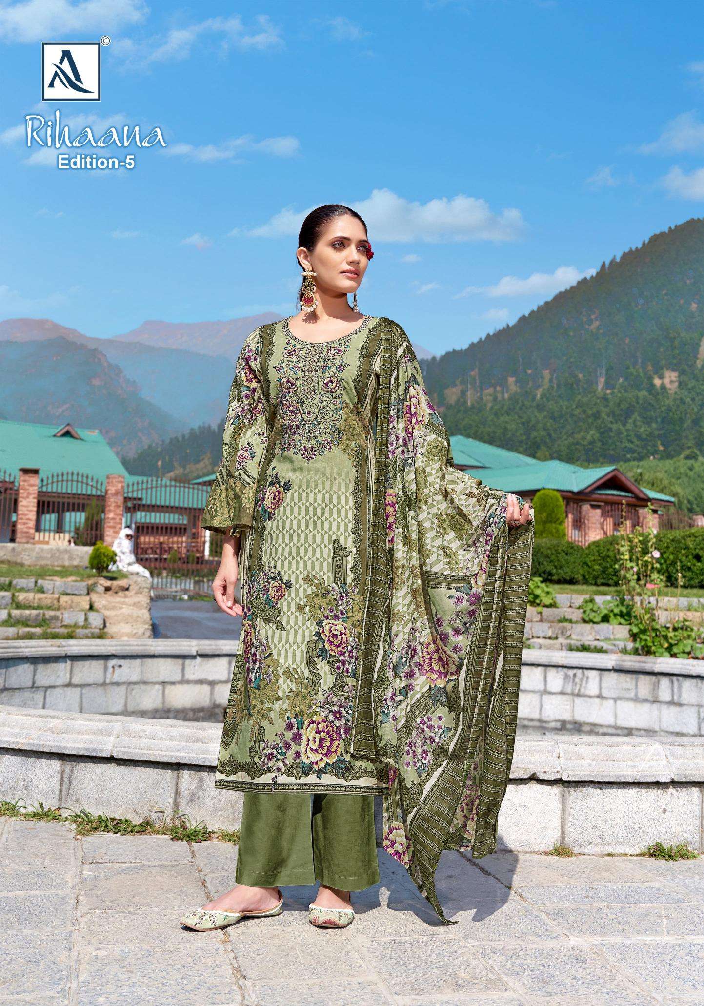 Alok Rihaana Vol 5 Designer dress materials supplier in India