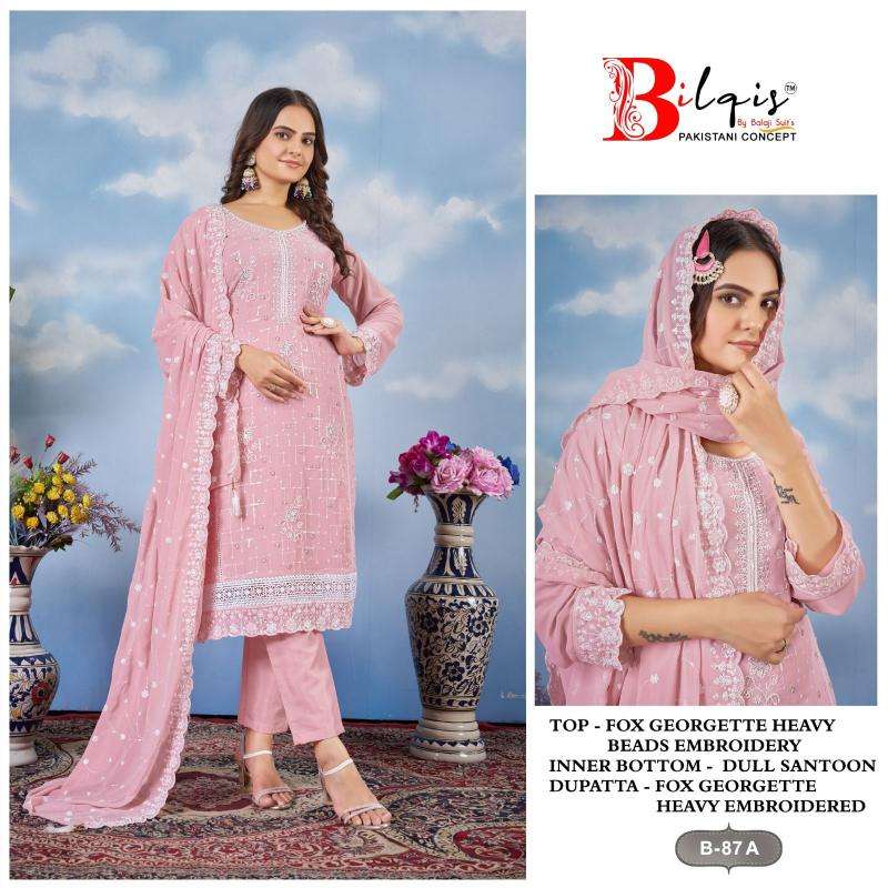 Bilqis B 87 A to D Bangalore wholesale Salwar suits