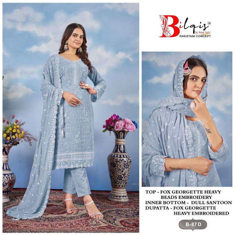 Bilqis B 87 A to D Bangalore wholesale Salwar suits