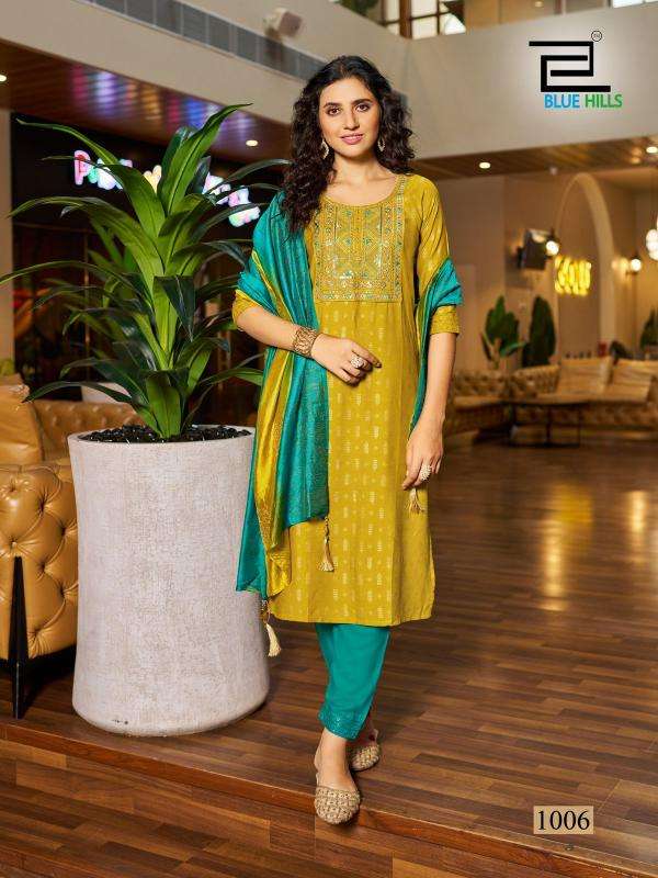 Blue Hills Festival Day Black Surat Kurti Catalogs