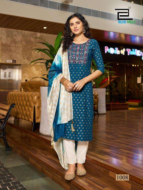 Blue Hills Festival Day Black Surat Kurti Catalogs