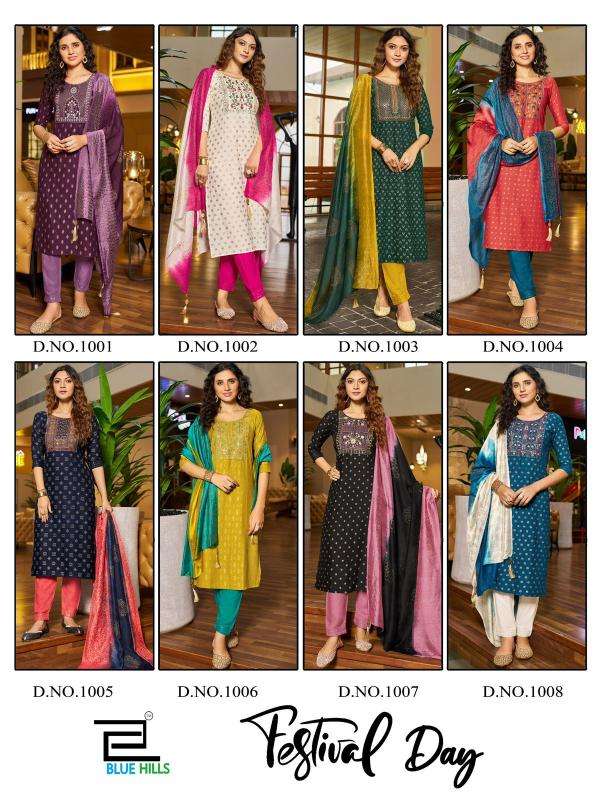 Blue Hills Festival Day Black Surat Kurti Catalogs