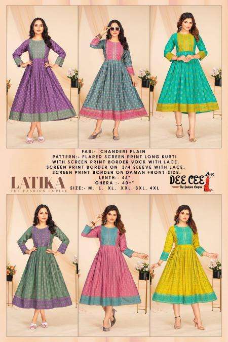 Deecee Latika Designer kurtis for wholesale in Kolkata