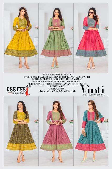 Deecee Vinti Kurtis at wholesale rates in Kolkata