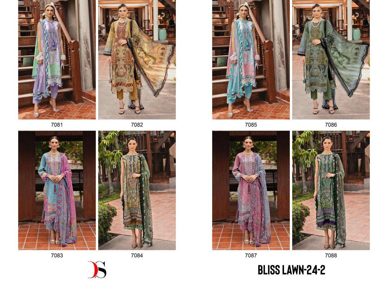 Deepsy Bliss Lawn 24 Vol 2 Chiffon Dupatta Pakistani suits wholesaler in India