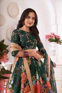 LOTUS VOL - 1 6009 Green Print Lehenga Choli catalog wholesale