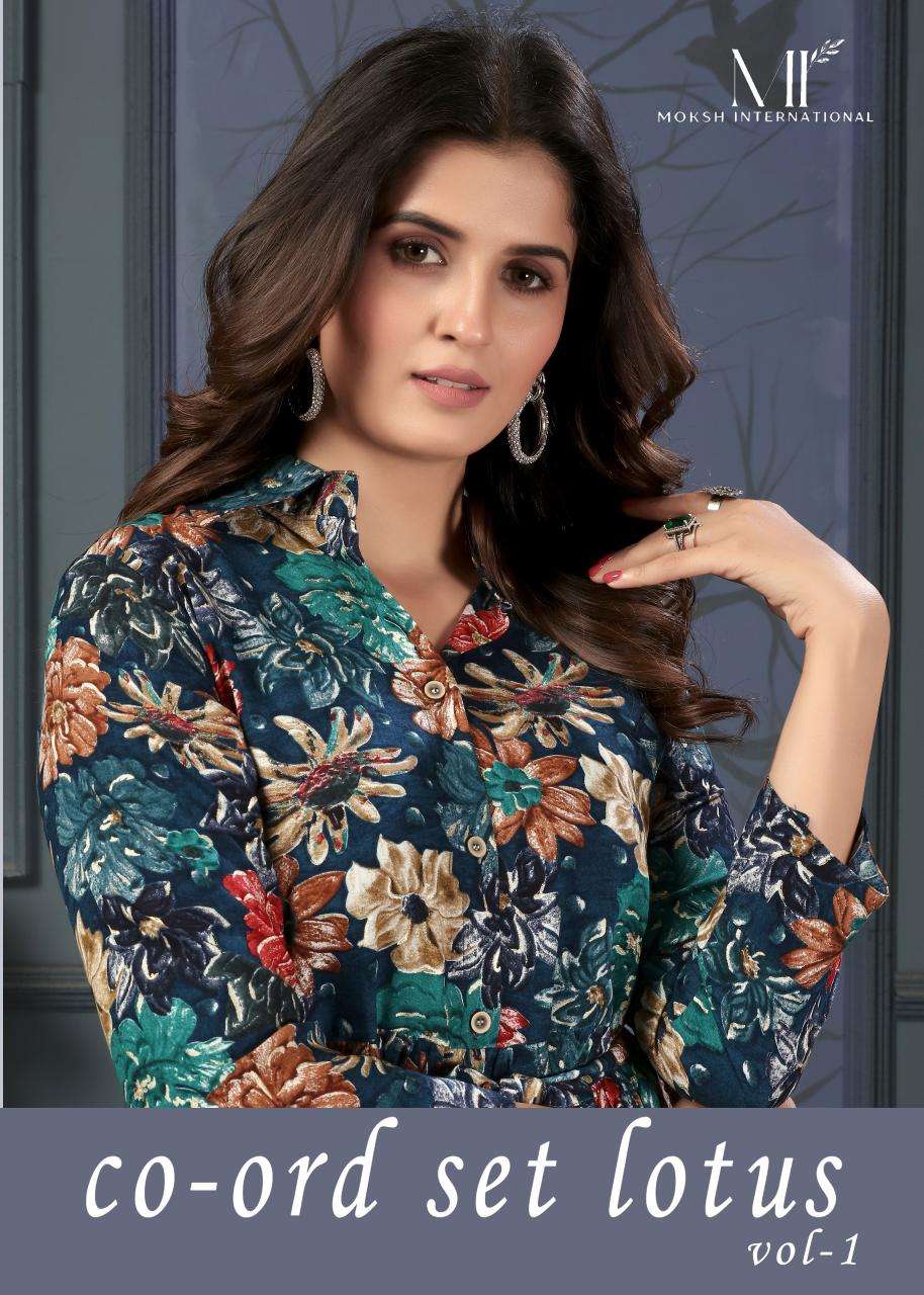 Moksh International Co-ord Set Lotus Vol-1 Kurti wholesalers online in Surat