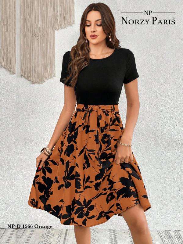 NORZY PARIS NP 1566 Orange, 1567 Chiku Western Wear designs in Bangalore