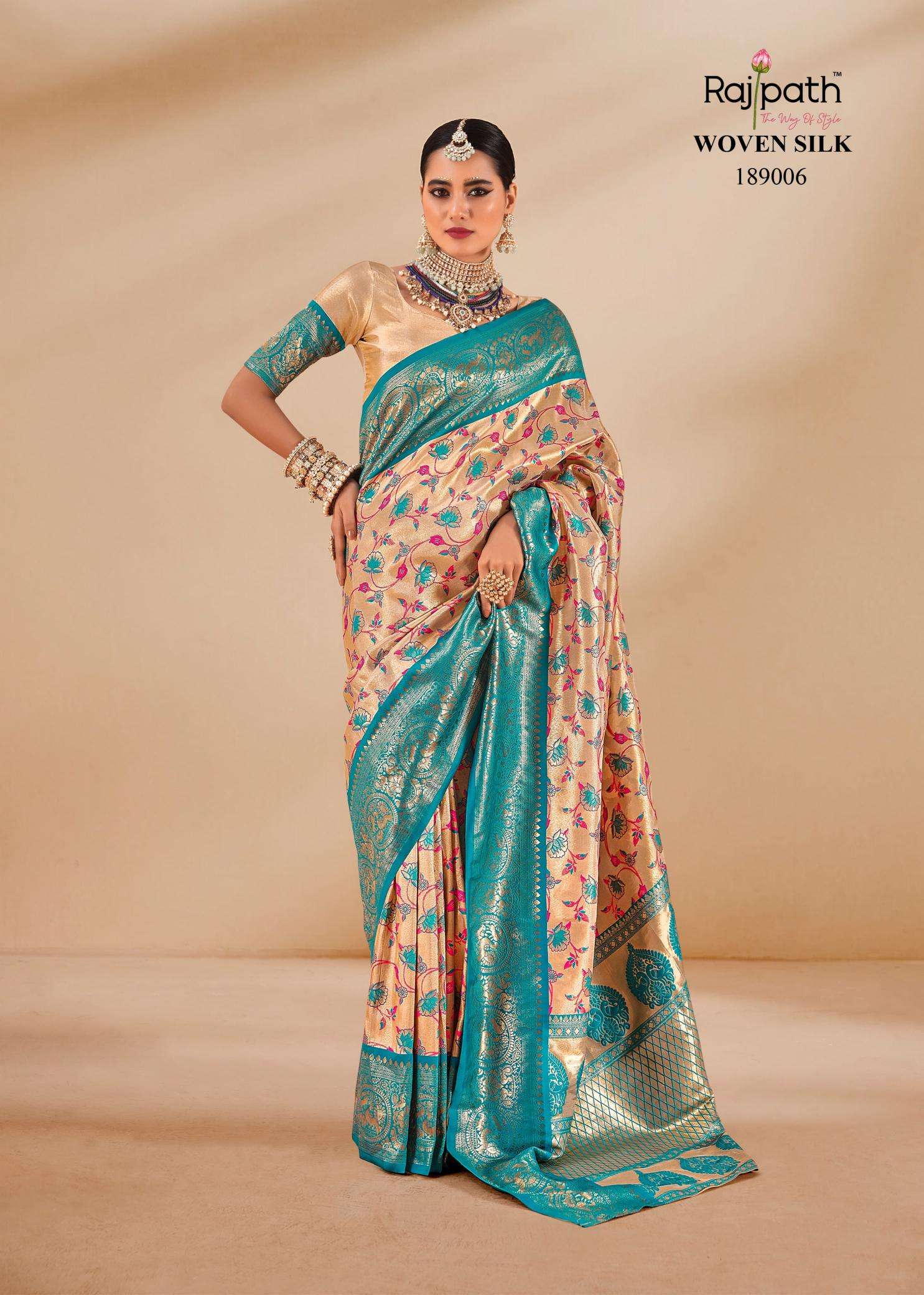 Rajpath Satrangi Tissue Silk Designer sarees online