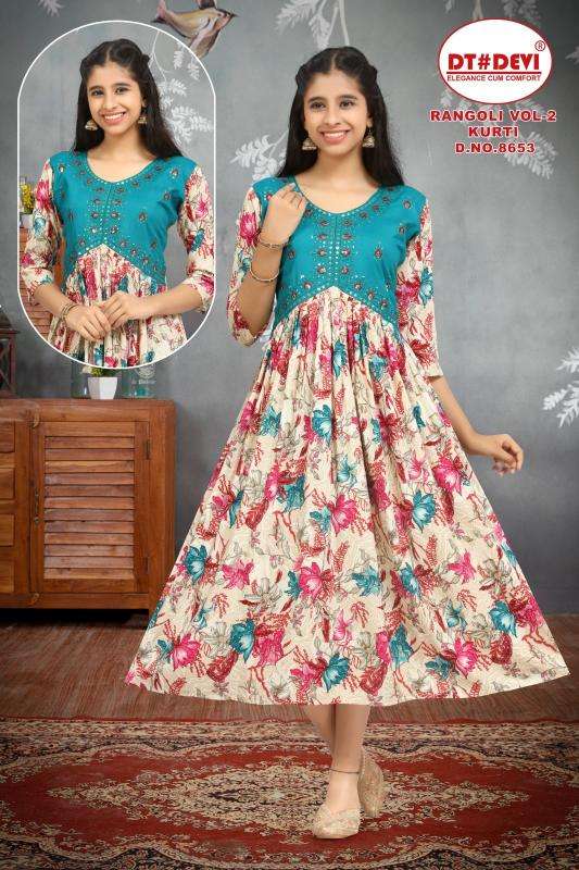 RANGOLI VOL 2 D.NO - 8653 Party wear kurtis wholesale Bangalore