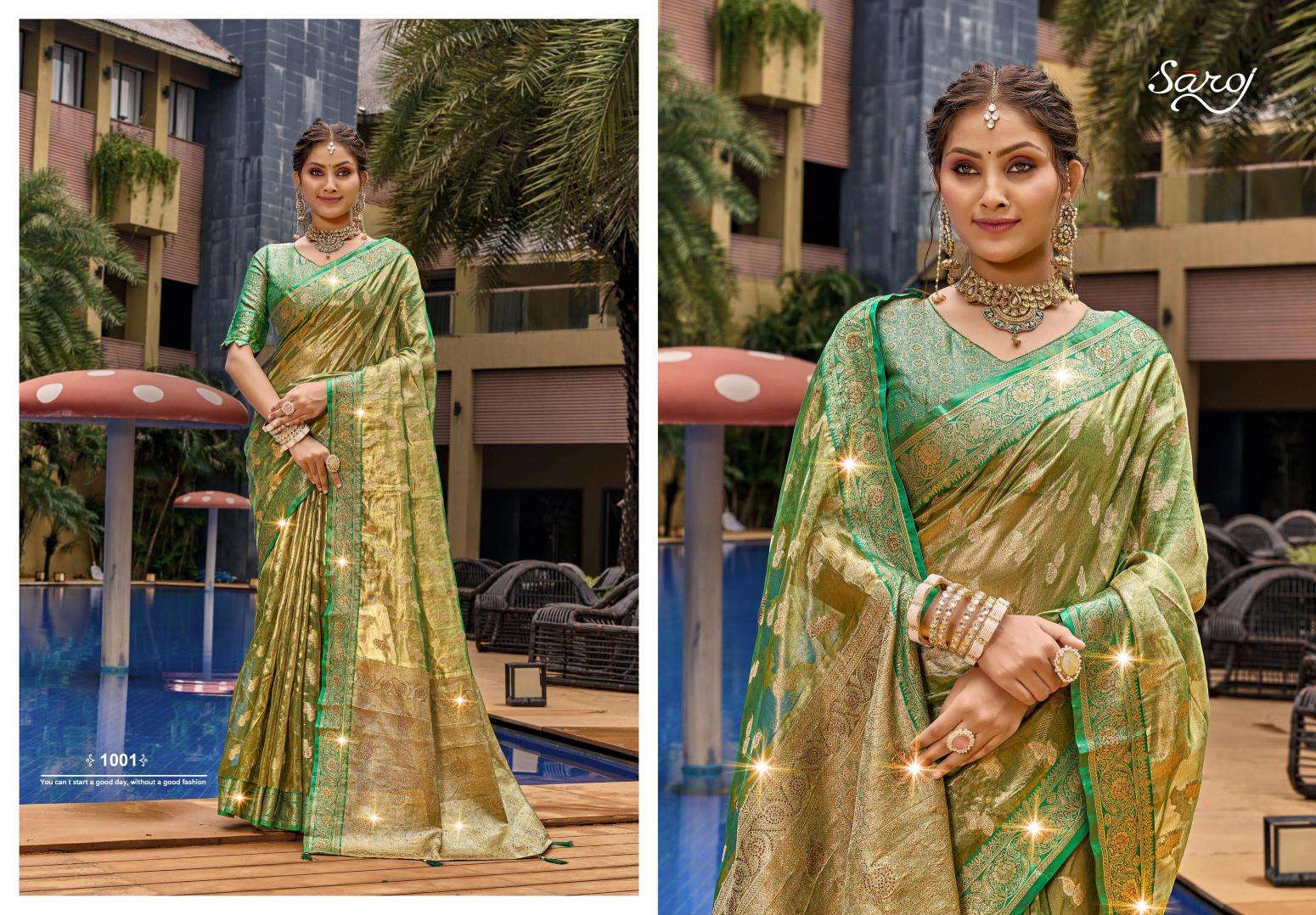 Saroj Lilly tissue vol.2 Wholesale saree bazaar in Ahmedabad