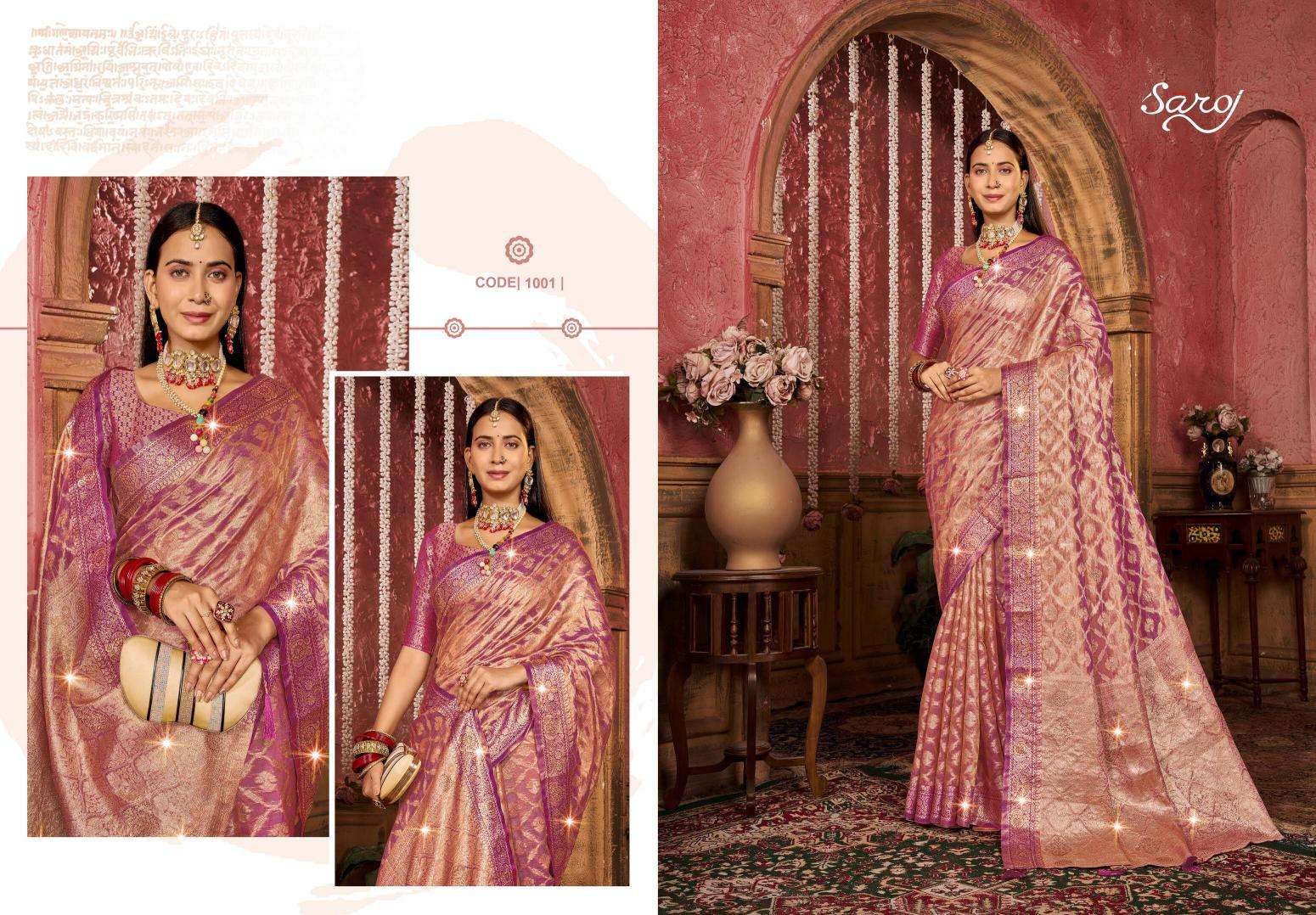 Saroj Lilly tissue vol.3 Bulk sarees in Ahmedabad