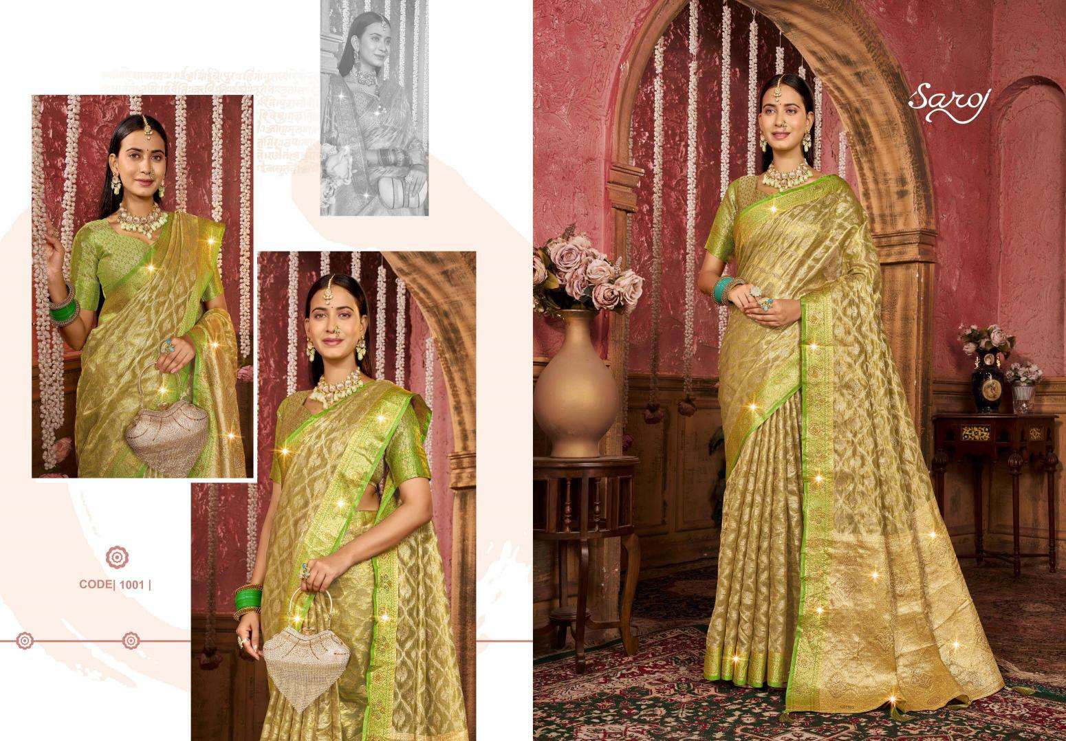 Saroj Lilly tissue vol.3 Bulk sarees in Ahmedabad