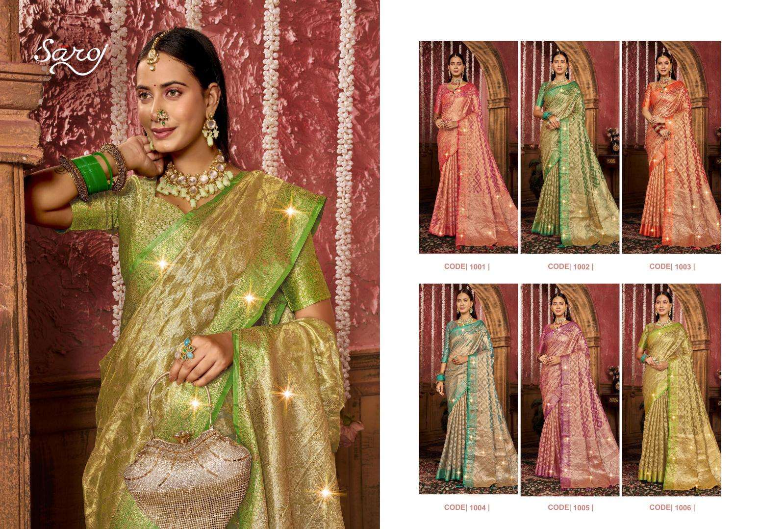 Saroj Lilly tissue vol.3 Bulk sarees in Ahmedabad