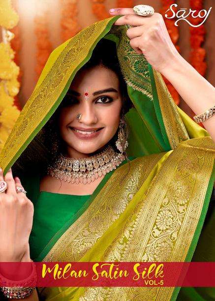 Saroj Milan Satin silk vol.5 Bridal Saree wholesalers