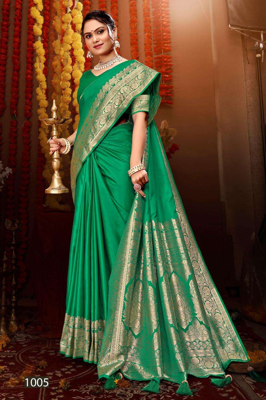 Saroj Milan Satin silk vol.5 Bridal Saree wholesalers