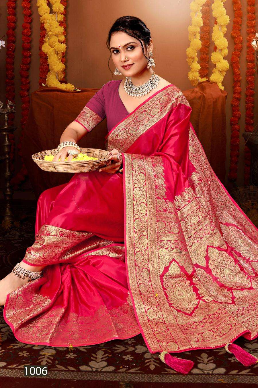 Saroj Milan Satin silk vol.5 Bridal Saree wholesalers