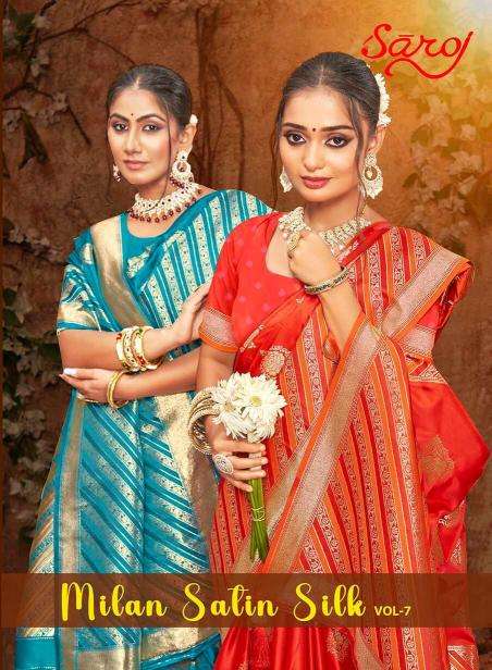 Saroj Milan Satin silk vol.7 Saree wholesalers in Gujarat