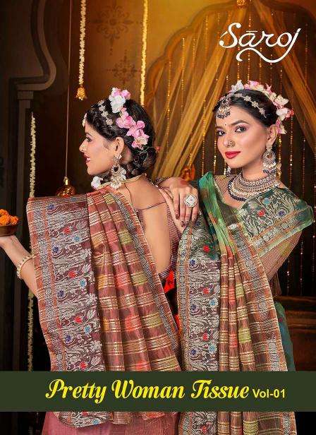 Saroj Pretty woman tissue vol.1 Saree suppliers in Surat