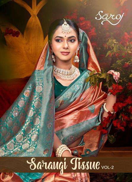 Saroj Sarangi tissue Vol.2 Bridal saree wholesale in Gujarat