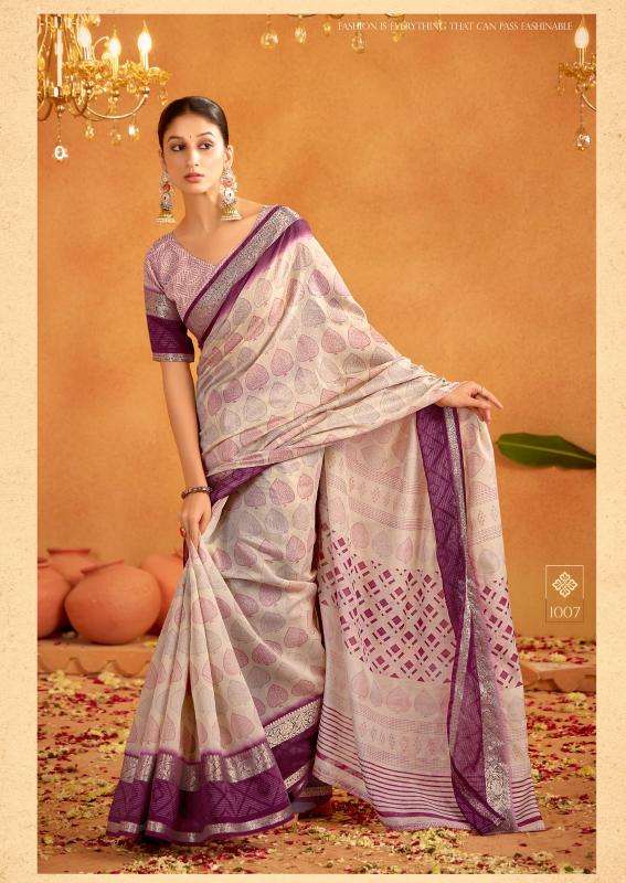 Sr Kalakruti Soft Cotton Printed Wholesale saree suppliers in Ahmedabad