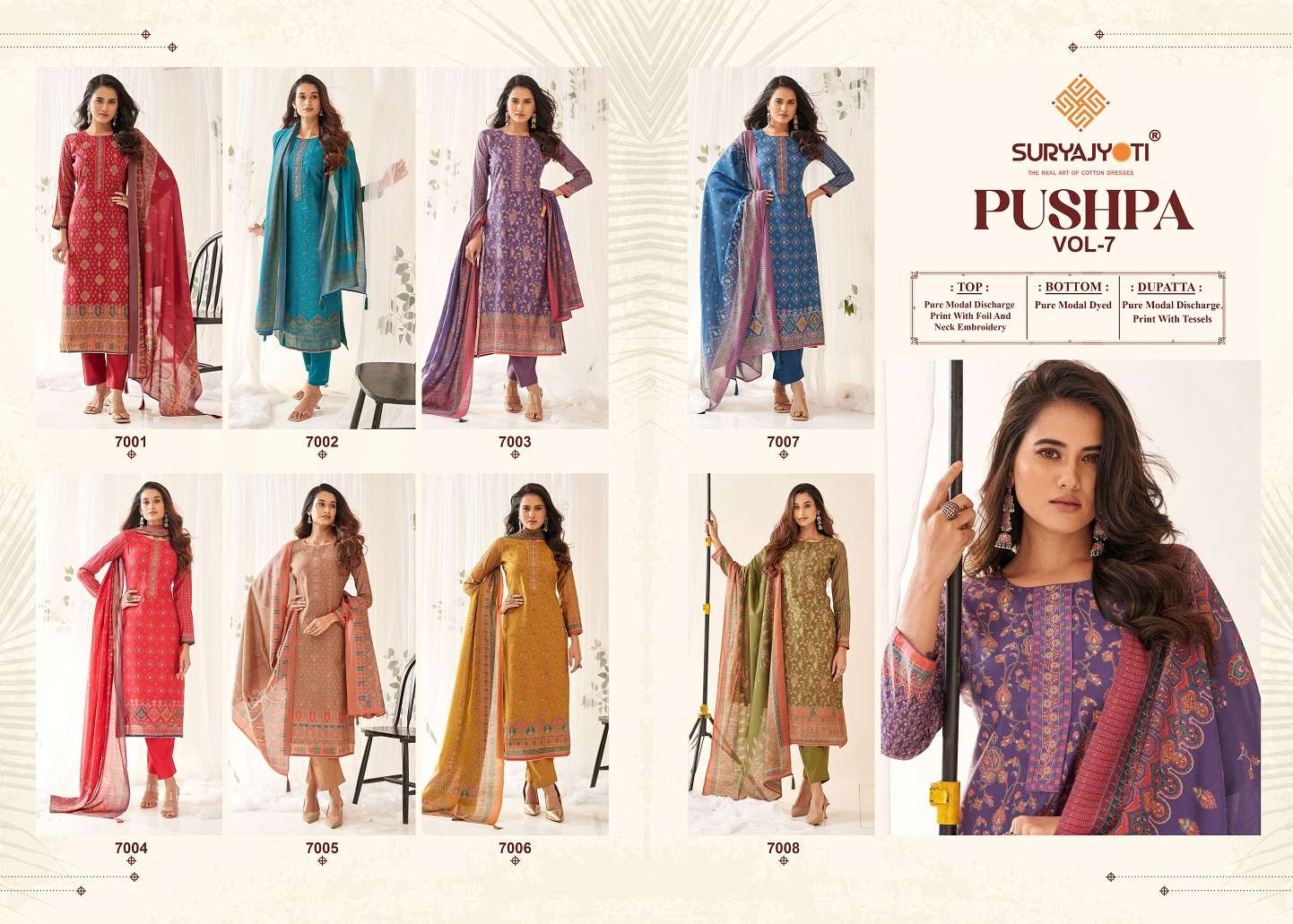 Suryajyoti Pushpa Vol 7 Traditional dress materials in Delhi