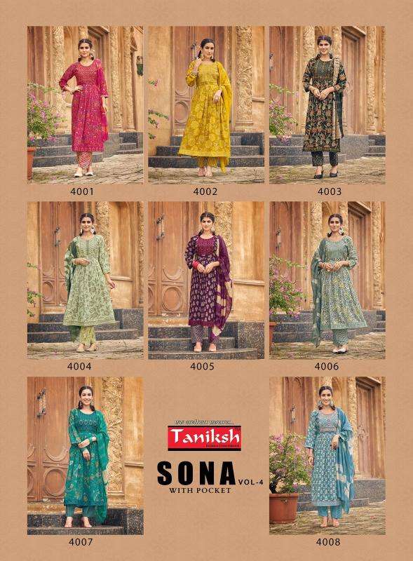 TANIKSH SONA Vol 4 Latest kurti designs at wholesale rates in Kolkata