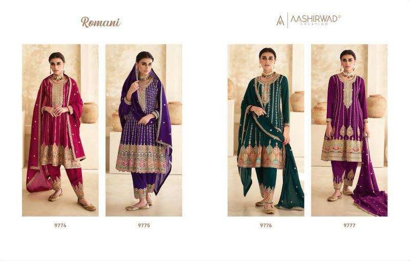 Aashirwad Gulkand Romani Designer Indian suits wholesale