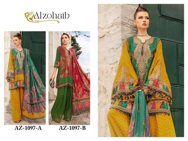 Alzohaib Az 1097 Chiffon Dupatta Surat net salwar kameez wholesale