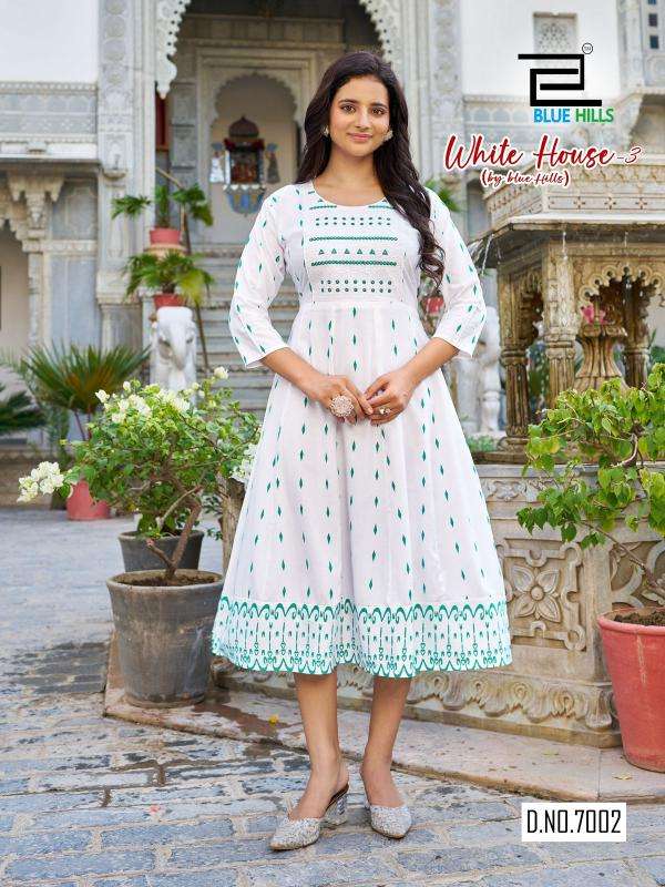 Blue Hills White House Vol 3 kurti wholesale