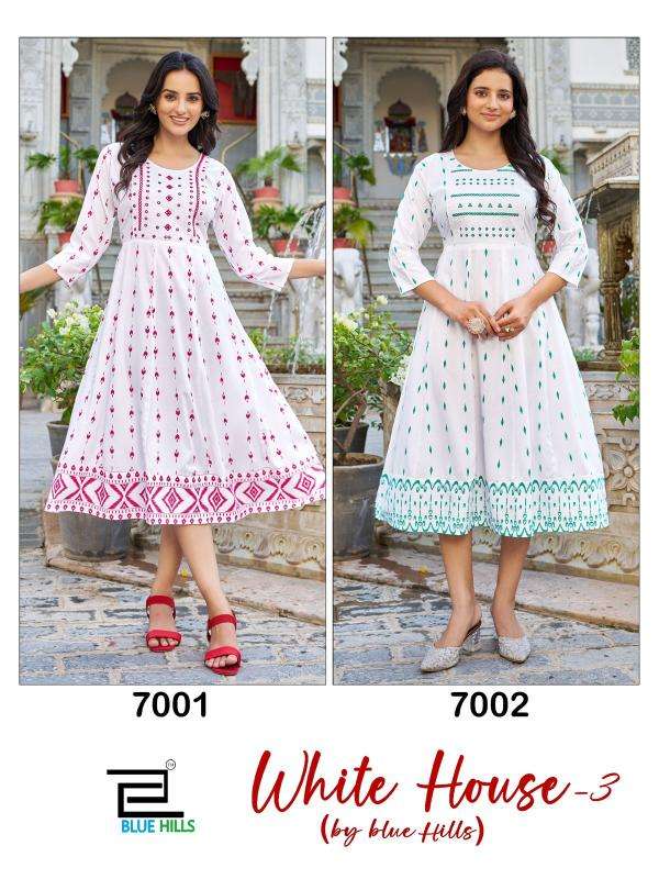 Blue Hills White House Vol 3 kurti wholesale