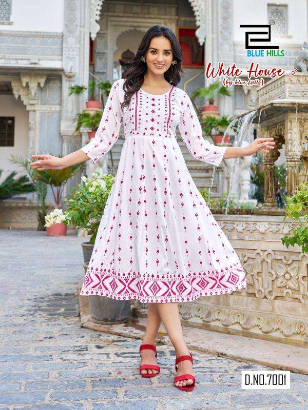 Blue Hills White House Vol 3 kurti wholesale