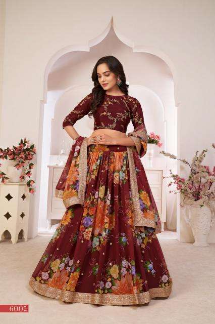 LOTUS VOL - 1 6002 MAROON party wear lehenga Choli wholesale 