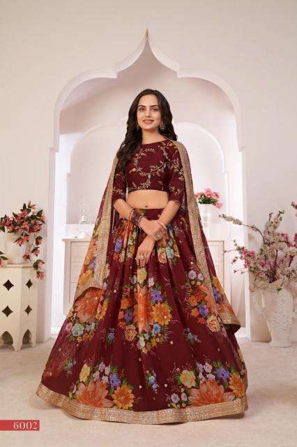 LOTUS VOL - 1 6002 MAROON party wear lehenga Choli wholesale 