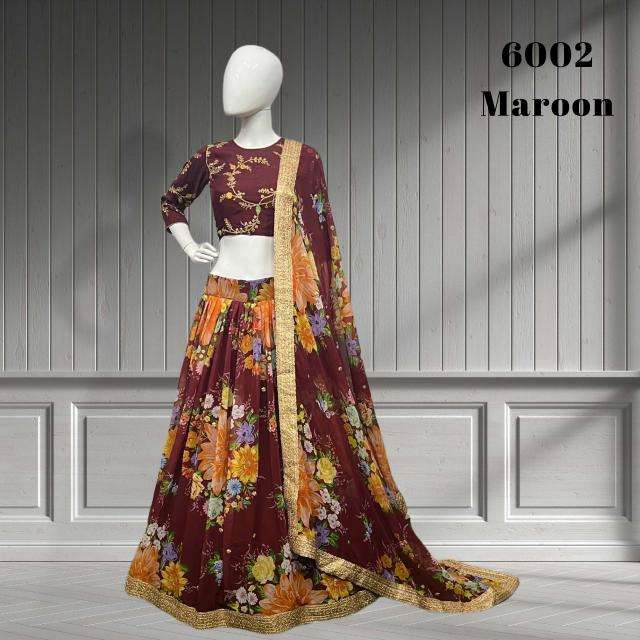 LOTUS VOL - 1 6002 MAROON party wear lehenga Choli wholesale 