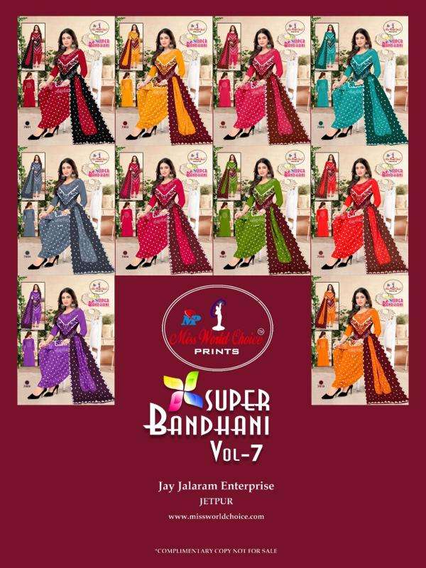 Miss World Super Bandhani Vol-07 Bulk dress materials