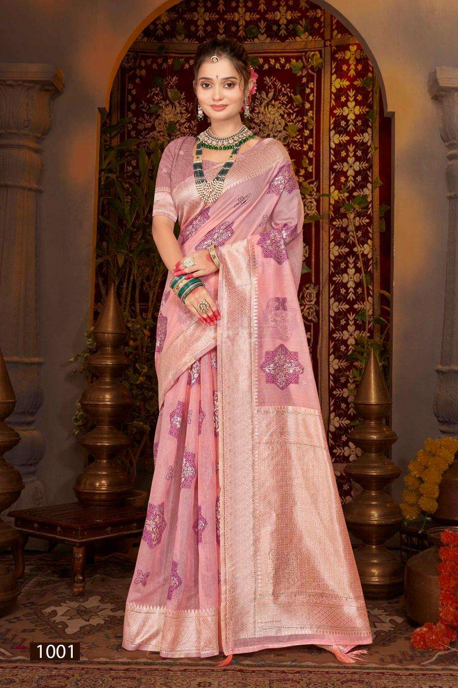 Saroj Shahzeen tissue Swarovski vol.2 Wholesale saree manufacturers in Ahmedabad