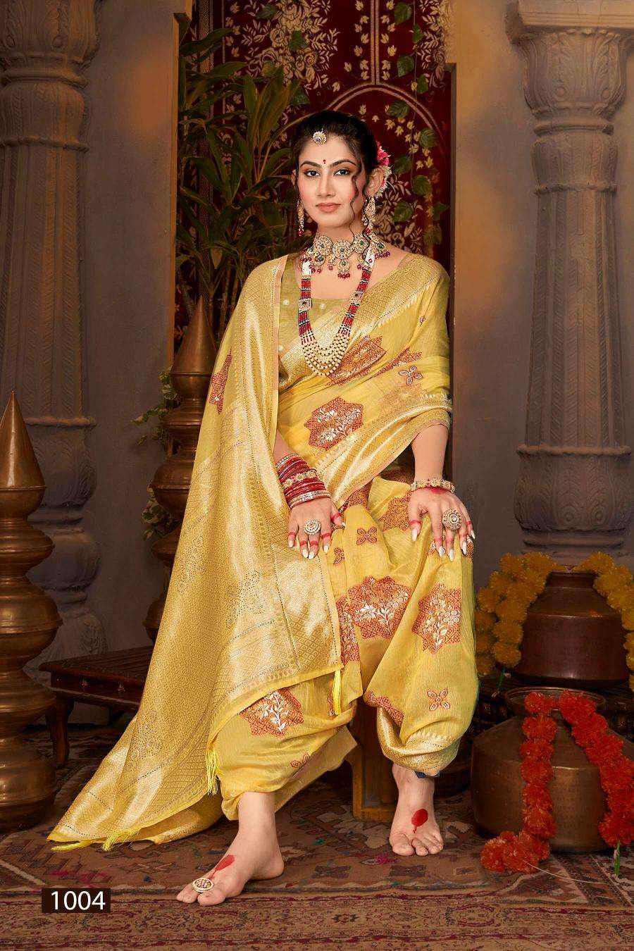 Saroj Shahzeen tissue Swarovski vol.2 Wholesale saree manufacturers in Ahmedabad